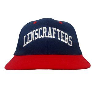 Lenscrafters Eyeglasses Cap Blue Red Canvas Snap Back Hat Promotional Sales